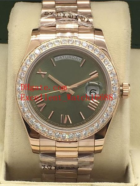 

8 sell the new mens watches 41 mm 118348 228238 228235 228345 date president 18k rose gold diamond bezel asian 2813 automatic movement, Slivery;brown