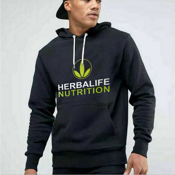 

2018 herbalife nutrition printed hoody men women green logo herbalife graphic hoodies sport jackets coats harajuku sweatershirts, Black