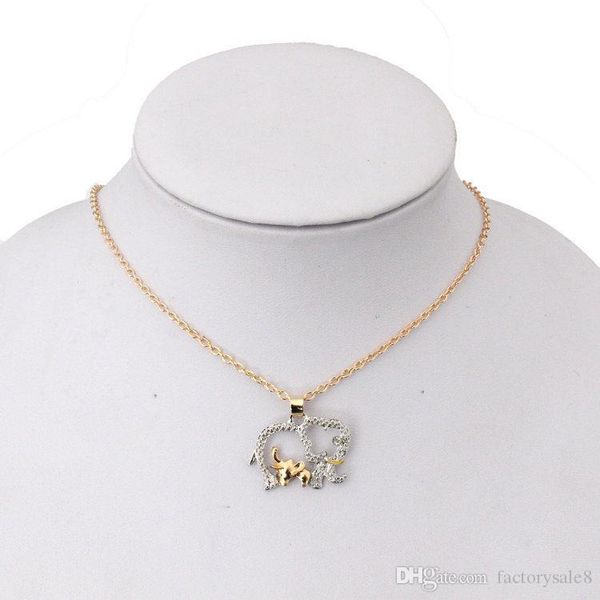 

двухцветный размер слон кулон ожерелье мода милые животные слон кулон ювелирные изделия день матери подарок оптовая бесплатная доставка, Silver