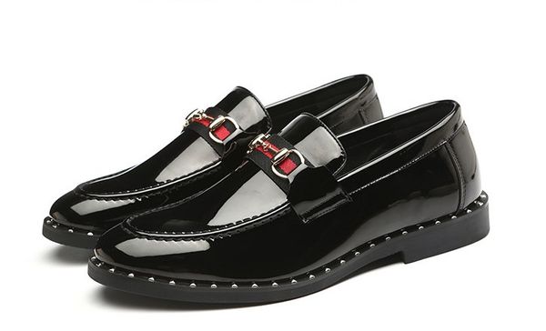 

black designer pu leather dress shoes wedding party men shoes suede fashion loafers heel party shoes size 37-48