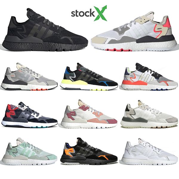 

с носками nite jogger 3m светоотражающие мужские женские кроссовки тройной черный белый зеленый хорошее качество дышащий мужской тренер спор, White;red