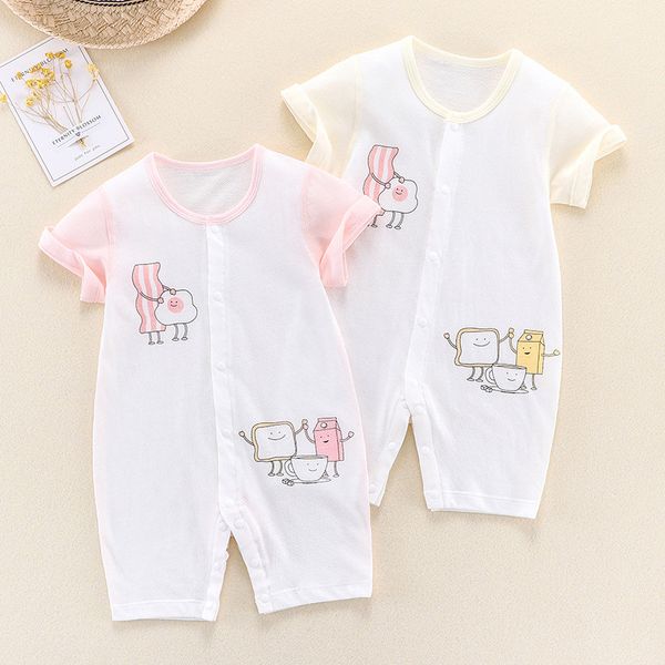 

designers luxurys tide brands infant summer thin one-piece clothes 0-1 years old men and women treasure cotton romper baby home pajamas romp, Blue