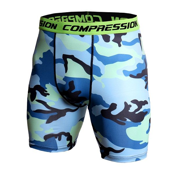 

men's exercise gym shorts pro quick-dry sportswear running bodybuilding skin sport training fitness compression shorts with cx, Black;blue