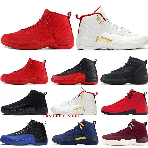 

2020 basketball shoes 12s fiba game royal gym red wntr french blue michigan flu game nylon mens sports sneakers trainers athletics 7-13