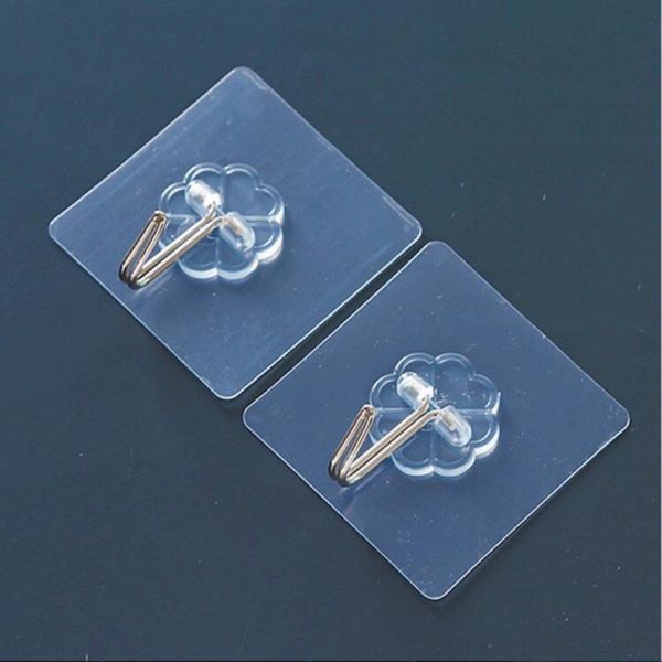 

pwaterproof transparent hook resusable hooks for bathroom wall clear multi-purpose seamless no scratch kitchen pcmma