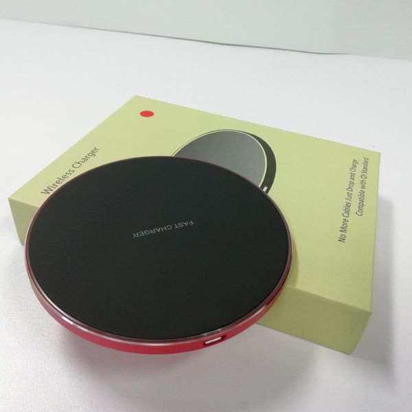 

wireless chargers ultra-thin qi fast charge dock gy68 wireless charging round pad alloy charging tablet for iphone 8 plus x samsung