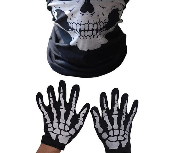 

halloween mask terrorist chin mask skeleton ghost gloves set party dress up funny toys factory wholesale