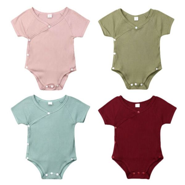 

summer newborn infant baby girls clothes short sleeve romper jumpsuit outfit, Blue