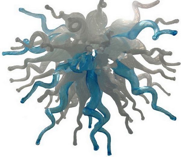 

2019 синий и белый выдувное стекло художественная люстра мини-спальня из муранского стекла подвесной светодиодный потолочный светильник