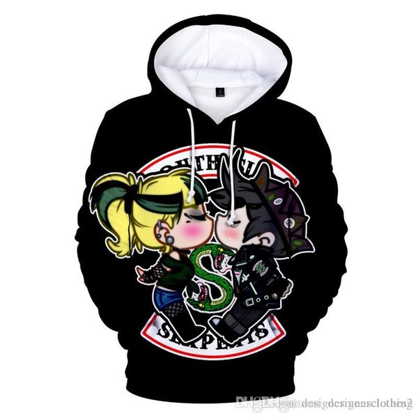 

riverdale дизайнерские мужские толстовки моды весна осень длинный рукав crew neck мужские толстовки, Black