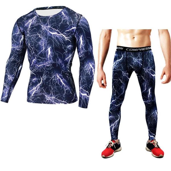 

thermal underwear men winter camouflage sports cycling base layer men workout set compression thermal underwear rashgard male, Black;white