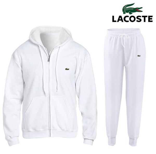 

2019 mens tracksuit fashion designers hoodies+pants 2 piece sets solid color brand outfit suits tracksuits for mens l1 lacoste, Gray