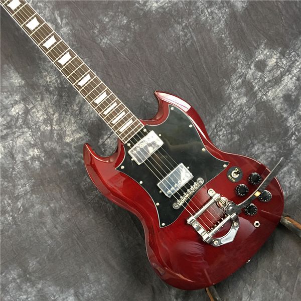 

heat sg electric guitar transparent wine red, with jazz, ing