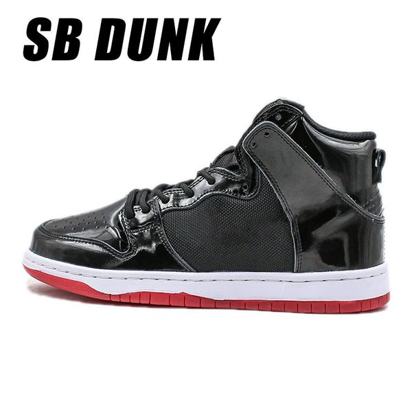 

dunk sb high running shoes skateboard sneaker 11s black red patent leather fashion designer shoes mans sports shoe chaussures