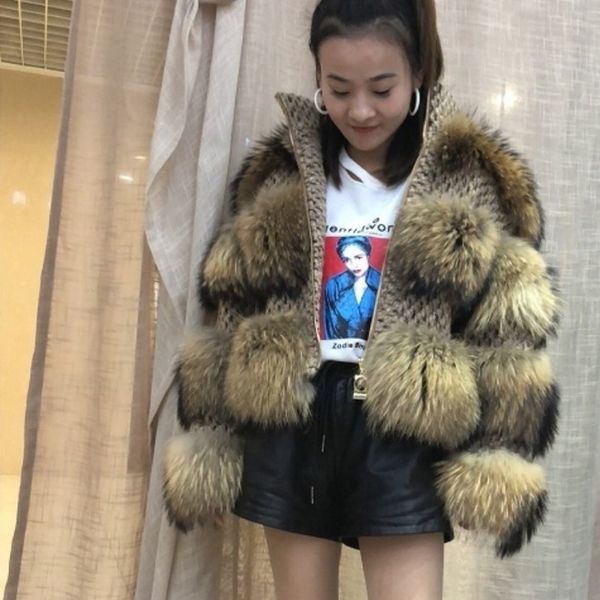 

explanation]: raccoon fur luxury laundry women's winter thick shorts real upscale natural upscale fur raccoon, Black