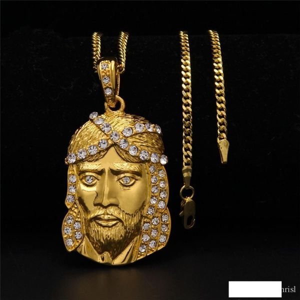

new men and women hip-hop diamond portrait of jesus portrait pendant juses pendant fashion street ornaments, Silver
