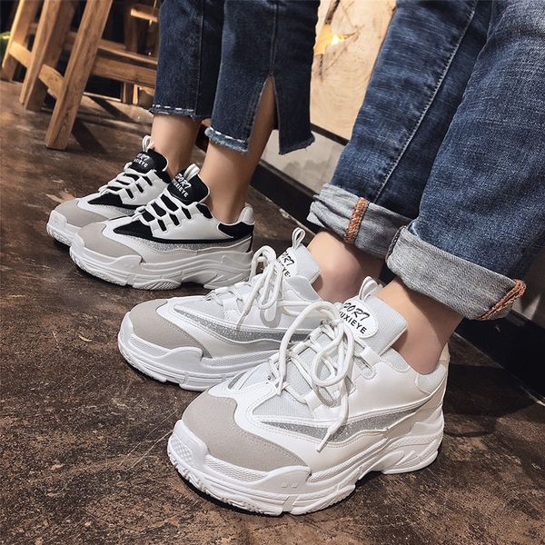 

weweya height increasing women running shoes silver bling ins sneakers sports men jogging footwear sequins girl glitter trainers