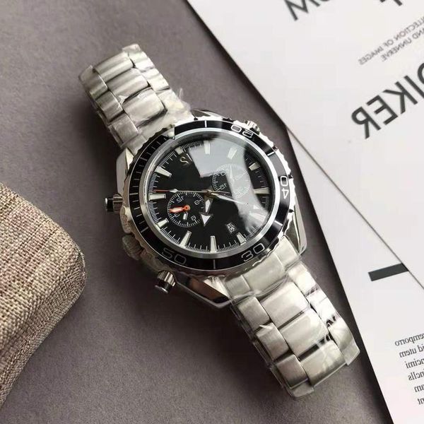 

2020 luxury quartz watches mens watch seahorse series marine universe diameter 44mm original refined steel luminous gift, Slivery;brown