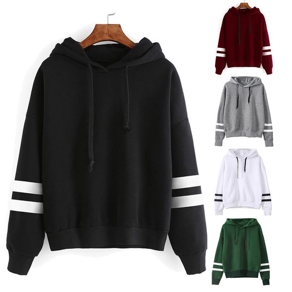 

seller basic sport style women hoodies hooded sweatshirt ladies baggy pullover jumper high street clothes, Black