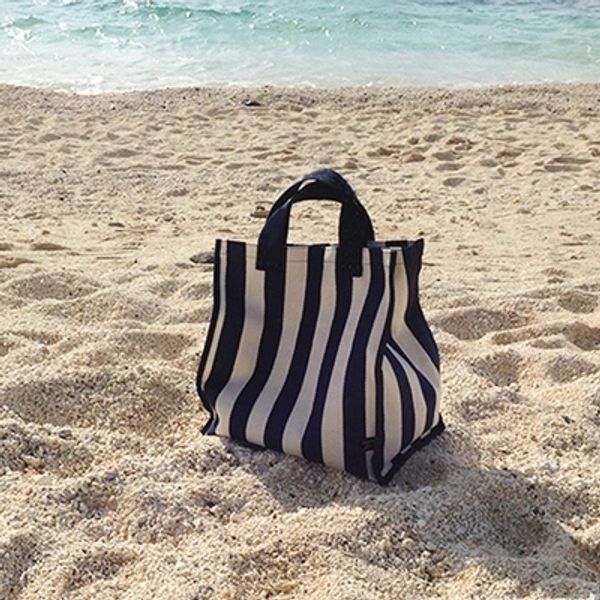 

new women beach canvas totes bag fashion stripes fabric handbags ladies large shoulder bag casual bolsa shopping grocery bags