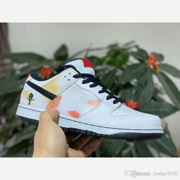 

naf1sb 2020 good quality running shoes sb dunk low raygun tie-dye bq6832-101 white black orange flash designer size36-45