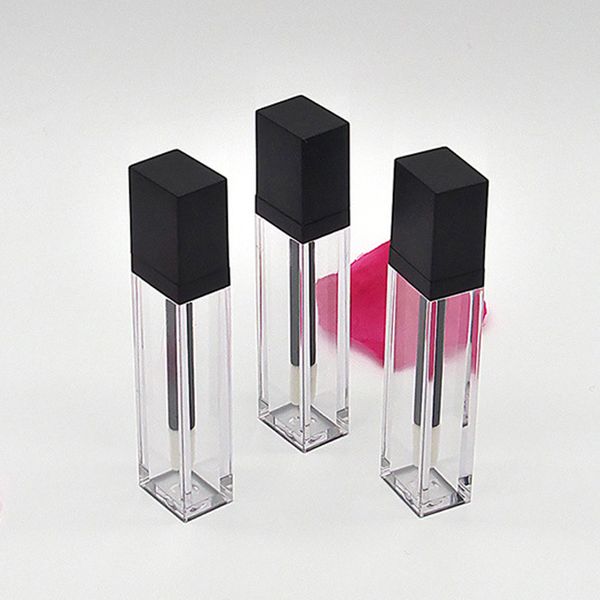 

7ML Clear Square Пластиковые Lip Gloss Tubes Пустые Lipgloss Sample Контейнер Косметика для губ глазурь Упаковка Флакон