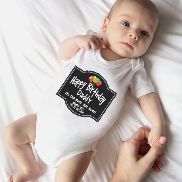 

Happy Birthday Daddy Onesie Newborn Bodysuit Coming Home outfit Unisex Baby Clothes New Dad Gift