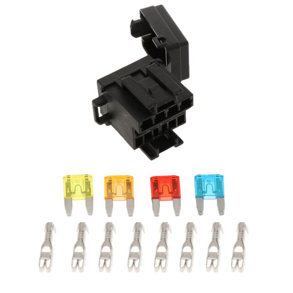

automotive 4 way fuse holder box + 1 relay socket for truck/suv/trailer/rv