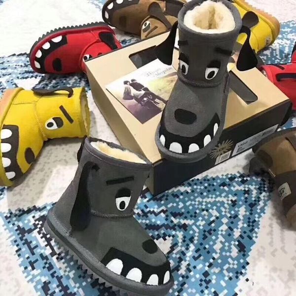 

дешевле дизайнер детских сапоги ргд австралийский снег зимнего boots бейли лук дети девочка мальчик собака тройной черный красный хаки голен, Black;grey