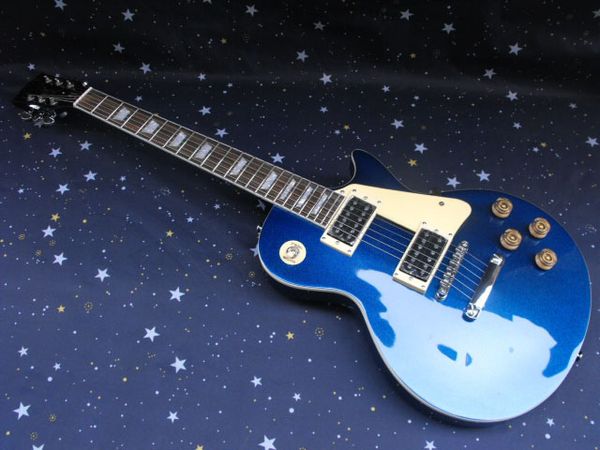 

selling 6 string guitar one-piece set neck g l p mahogany body blue electric guitar