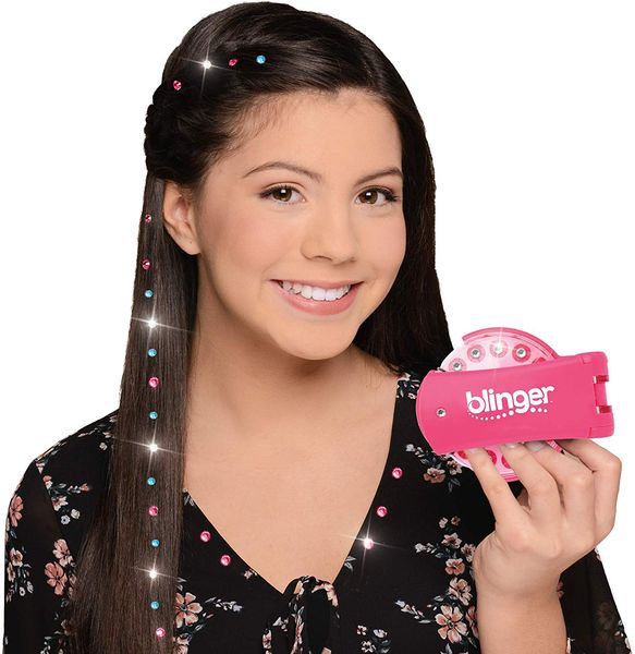 

blinger deluxe set, radiance collection, comes with glam styling tool & 180 gems - load, click, bling hair, fashion, anything, Slivery;white