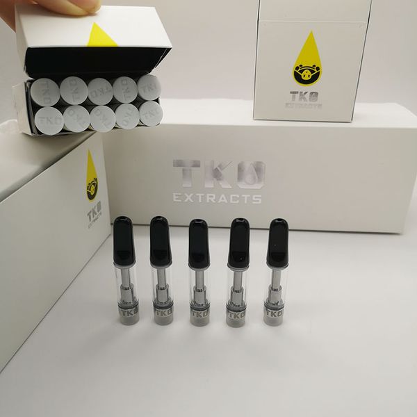 

0,8 мл 1,0 мл ТКО картридж Белого Vape картридж упаковка TKO Экстракты Тележка одноразовых испарители ручка 510 стеклянных баки