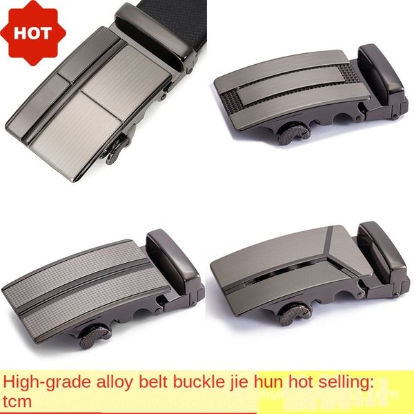 

automatic buckle leather zinc alloy belt belt buckle without head waist head, Black;brown