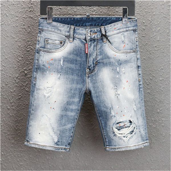 

2020 new brand fashion men pants european and american summer mens short jeans are motorcycle hip hop mens short jeans, White;black