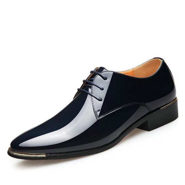 

autumn new formal shoes men fashion wedding shoes men business leather oxford man dress, Black