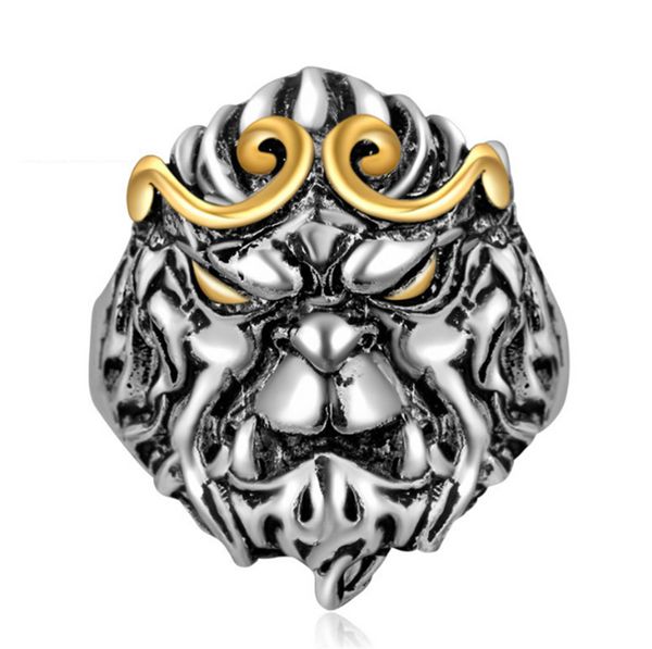 

vintage silver new design journey to the west style ring personality monkey king jewelry zinc alloy men jewelry, Slivery;golden
