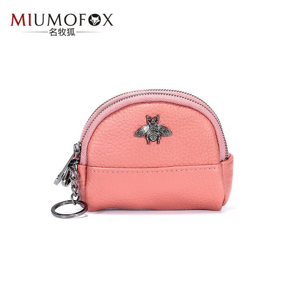 

shell purse multilayer zipper small coin simple bag genuine leather double layer women's small card holder currently available w, Black