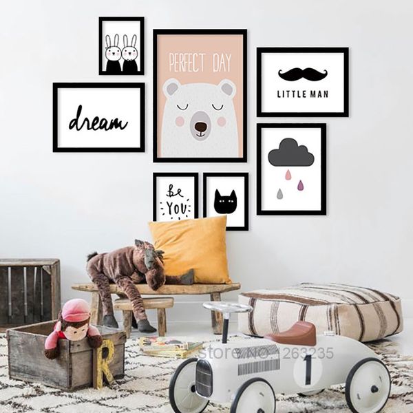 

paintings nordic animals nursery wall art canvas painting pictures for living room posters and prints cartoon kid poster unframed