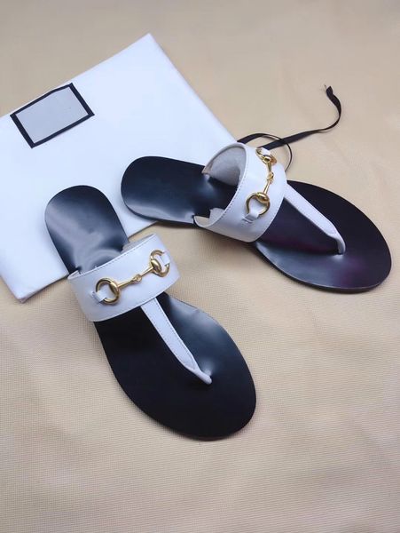 

summer brand designer women flip flops slipper fashion slides sandals metal chain ladies casual shoes eu36-eu41 with box, Black