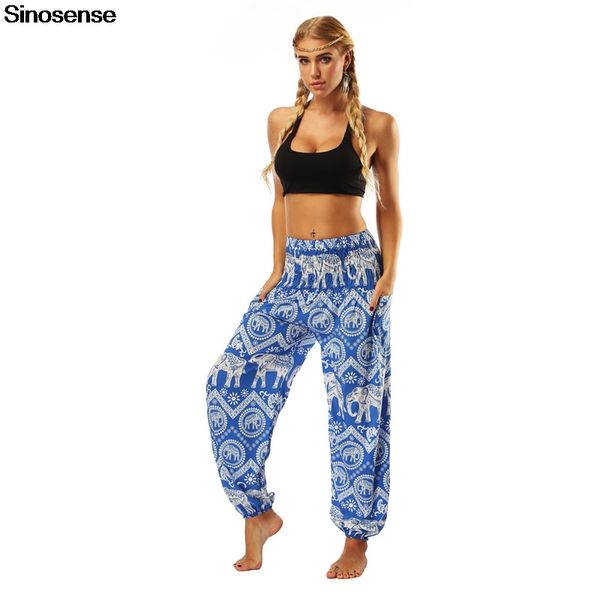 

women's pants & capris 2021 sporty dance harem womens plus hippie bohemian elephant high waisted pockets casual loose trousers, Black;white