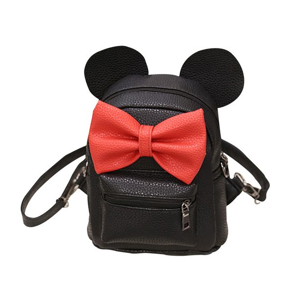 

backpack fashion cute cartoon bow 20 l zipper pocket black mini backpack women school bags for teenage girls mochila mujer