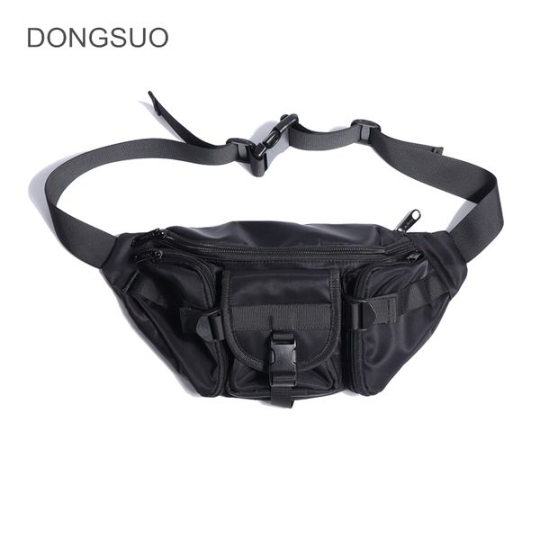 

2020 spring summer new men casual chest bag waterproof oxford waist bag dumplings fanny pack belt messenger black