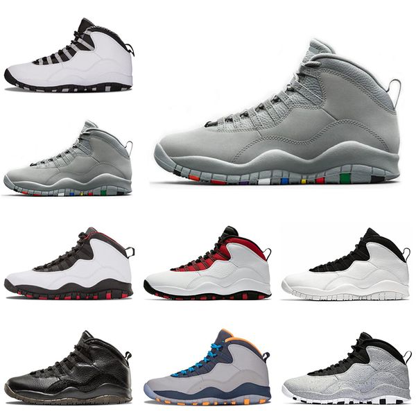 

cool grey new 10s mens basketball shoes cement westbrook i'm back steel grey orlando men trainers sneaker 10 sports shoe size 8-13