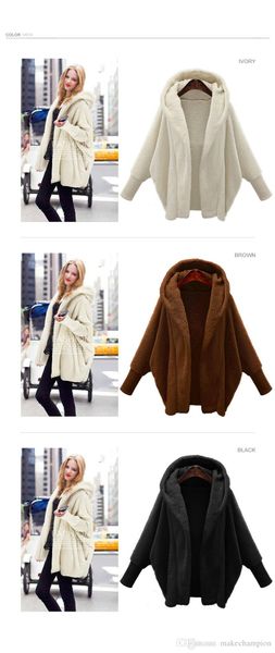 

женщины дизайнер зимнее пальто v-образным вырезом сплошной цвет плюша кардиган верхняя одежда с длинным рукавом повседневная теплые женская, Black