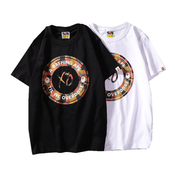 

Новые Летние Мужчины Женщины Повседневная Мультфильм Печати Черно-белые футболк