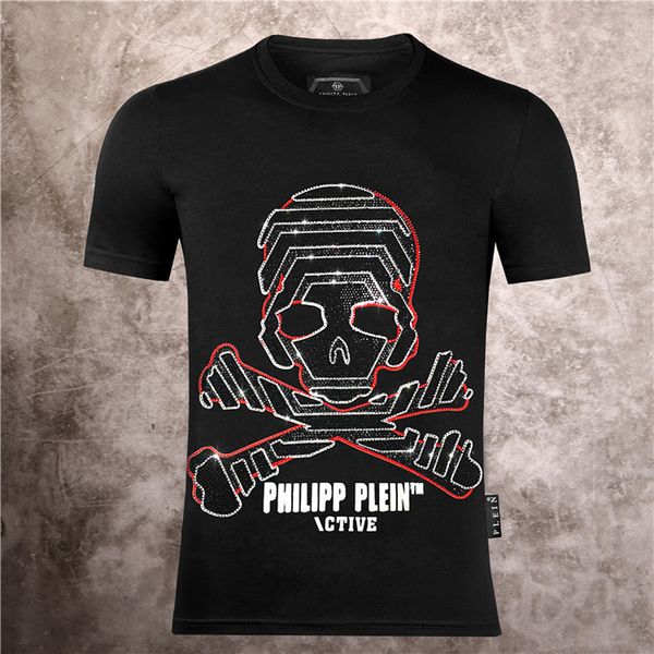 

philip plain brand mens designer t shirts firmata uomo fashion luxury designer t shirt summer homme mens skull tshirt tee 523