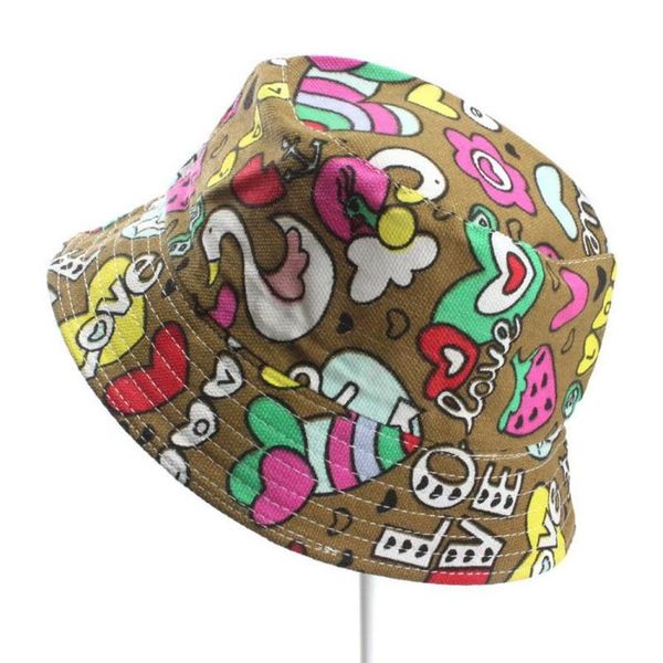 

200pcs 46 colors 36 styles toddler boys girls floral pattern bucket hats sun helmet cap for 1-4 years, Yellow