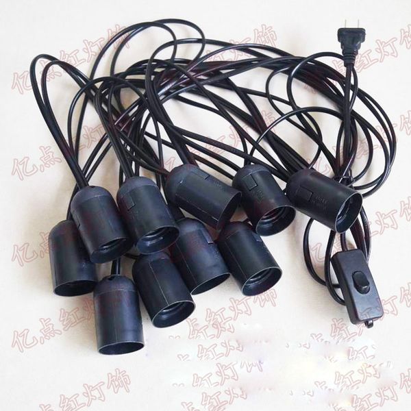 

E27 Screw Holder Plug Socket LED Chandelier Hanging Lamp Socket E26 E27 Light Strings for DIY Wedding Props