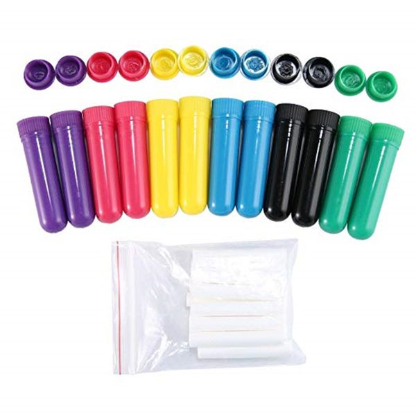 

shipping 100sets/lot plastic nasal inhalers with color, for perfume with cotton wicks
