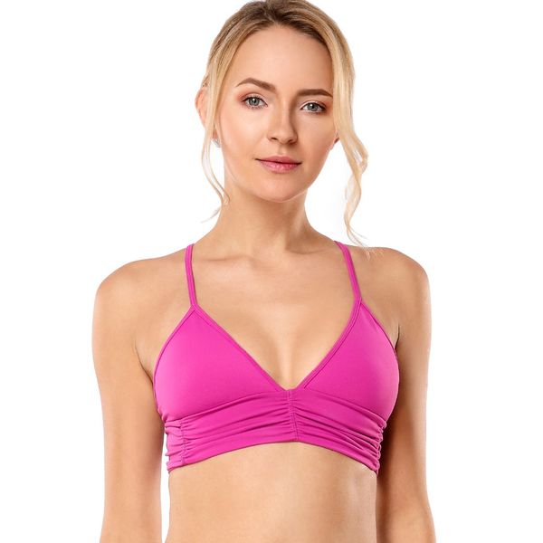 

women's light support comfort wireplunge bra strappy yoga sports bra, White;black